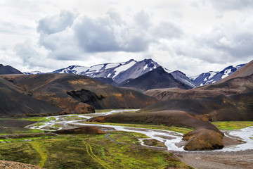 Mountain river valley panorama landscape
