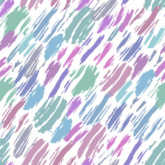 Vector seamless pattern of abstract background with brush strokes. Pastel hand made texture. Artistic tileable theme in trendy colors.