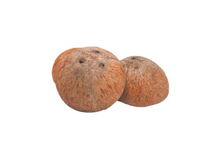 Coconut shell isolated on white background. Clipping Path