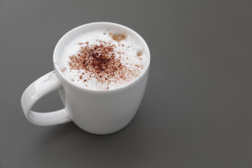 One Cappuccino. Cup of coffee