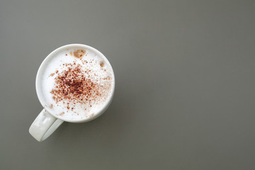 Cappuccino top view. Cup of coffee