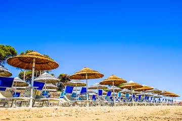 umbrella and chairs on the beach