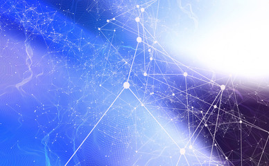 Abstract technology AI geometric lines background design