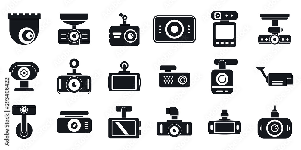 Aufkleber dvr camera icons set. simple set of dvr camera vector icons for web design on white background