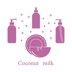 Coconut milk for cosmetics and care products.