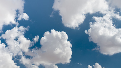 white clouds above on a sunny day against