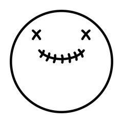 smiley skull happy halloween icon line image