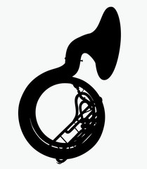 vector silhouette of sousaphone