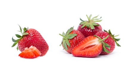 strawberries isolated on white .