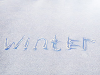 winter written on snow, concept, background for winter,winter time