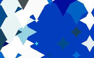 Obraz premium Light BLUE vector template with sky stars. Stars on blurred abstract background with gradient. The pattern can be used for wrapping gifts.