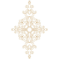 Golden vintage baroque ornament, corner. Retro pattern antique style acanthus.