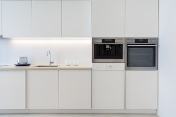 Modern and new kitchen with built in appliance