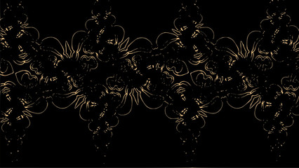 Ornate geometric pattern and artfully abstract multicolored background