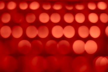 Abstract blood red bokeh background with soft focus lights in rows - 293417015