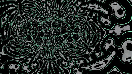Ornate geometric pattern and artfully abstract multicolored background