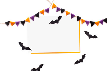 Halloween card with creative decorations and copy space for text