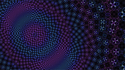 Ornate geometric pattern and artfully abstract multicolored background
