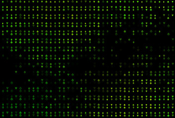 Dark Green vector cover with symbols of gamble.