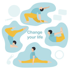 People sport yoga website Healthy lifestyle