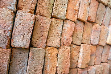 Stacks of brick at construction site