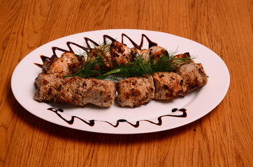 Delicious chicken satay on skewers. Yakitori