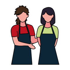 Isolated seller man and woman vector design