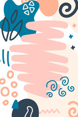 Abstract shape template in terrazzo trendy style. Creative design for brochure, book cover, social media, marketing, banner and flyer. Geometric minimal concept. Vector