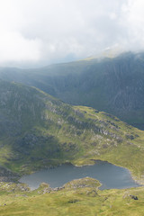 Bochlwyd Mountain lake in Snowdonia National Park stock photo