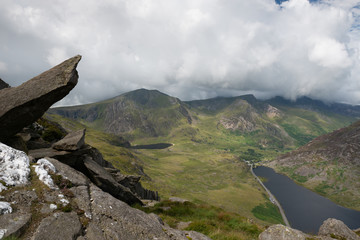 Cannon stone on the north face of Tryfan stock photo