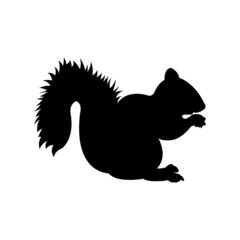 Squirrel black silhouette vector illustration