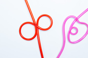 Multi-colored semi-transparent in many shapes straw