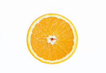 Round orang slice isolate on white background