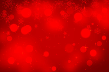 Christmas background with snowflake and snow on red background