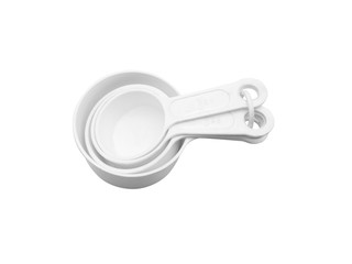 measuring spoons in different sizes isolated on white background. Clipping Path
