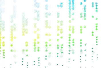 Light Blue, Yellow vector pattern with christmas snowflakes.
