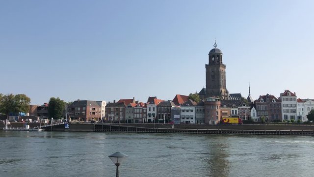 Skyline of the city Deventer in Overijssel The Netherlands