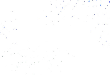 Light Blue, Green vector texture with musical notes.