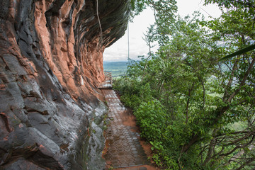 Wat Phu Tok in Bueng Kan Thailand, beautiful temple hill with seven floors.