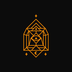 Symbol tarot magic eye lines. Esoteric, Alchemy, sacred geometry, sacred geometry.