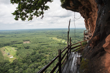 Wat Phu Tok in Bueng Kan Thailand, beautiful temple hill with seven floors.