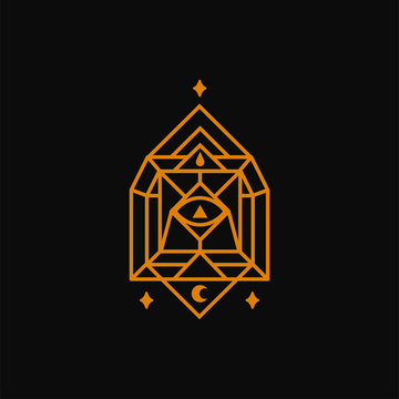 Symbol tarot magic eye lines. Esoteric, Alchemy, sacred geometry, sacred geometry.
