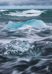 Seascape with icebergs