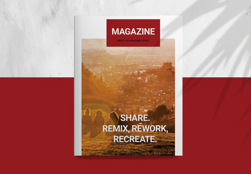 Magazine Layout with Maroon Accents