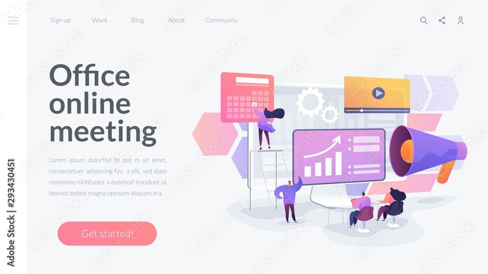 Poster infographics, statistics diagrams and charts visualization. digital presentation, office online meet