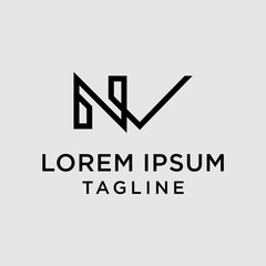 initial letter logo NV, VN logo template 