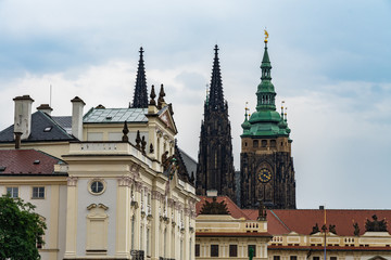 Obraz premium Castle district street of Prague in Czech Republic.