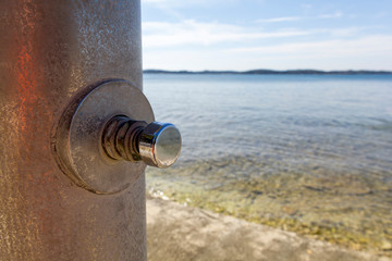 Metal beach shower