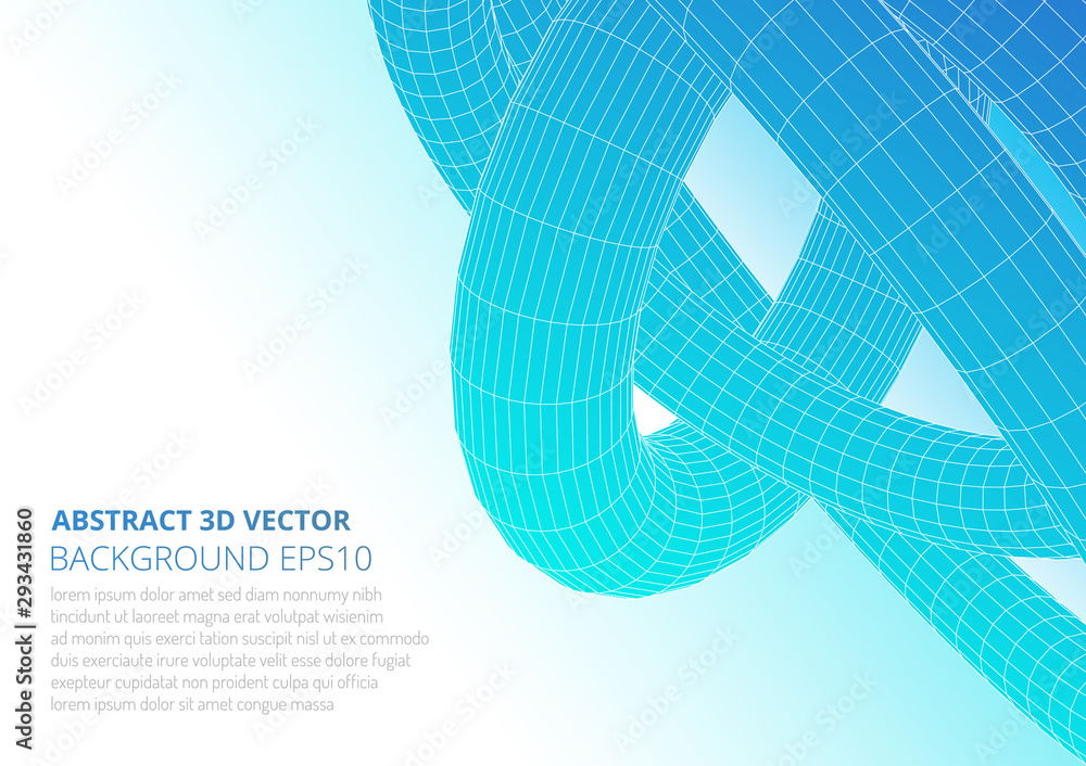 Aufkleber abstract toroidal volumetric figures. the structure of geometric shapes. optical illusion of volume.