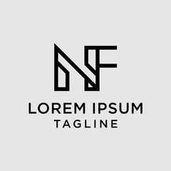 initial letter logo NF, FN logo template
